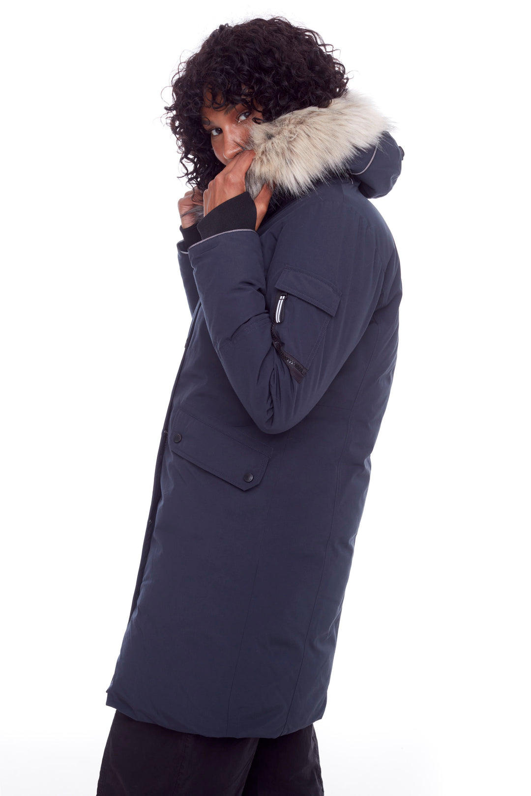 LAURENTIAN | WOMEN'S VEGAN DOWN (RECYCLED) LONG PARKA, NAVY