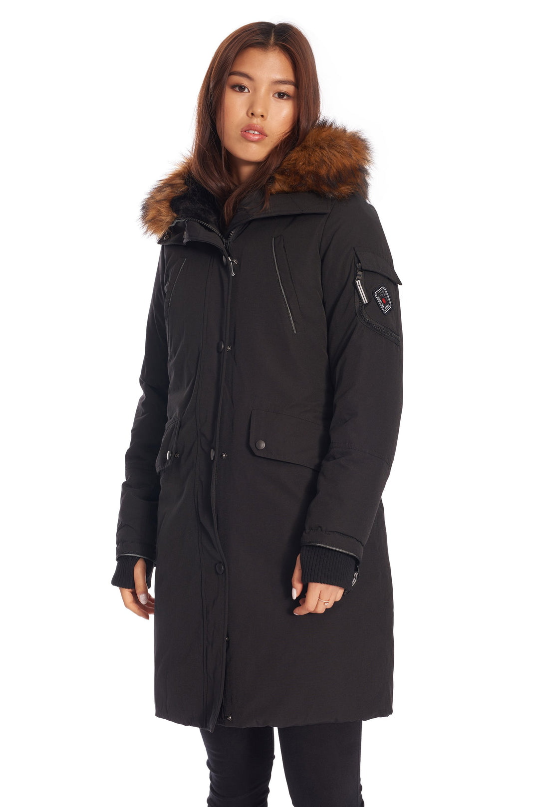 LAURENTIAN | WOMEN'S VEGAN DOWN (RECYCLED) LONG PARKA, BLACK