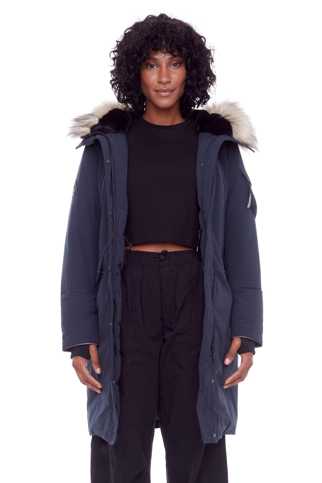 LAURENTIAN | WOMEN'S VEGAN DOWN (RECYCLED) LONG PARKA, NAVY