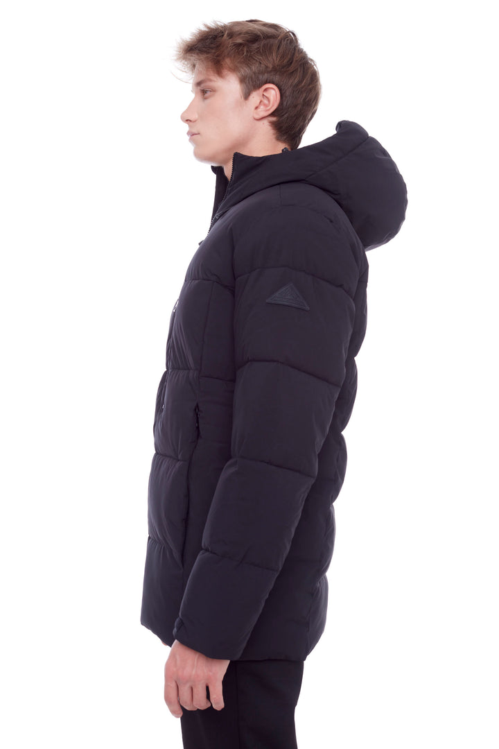 BANFF | MEN'S VEGAN DOWN (RECYCLED) MID-WEIGHT QUILTED PUFFER JACKET, BLACK