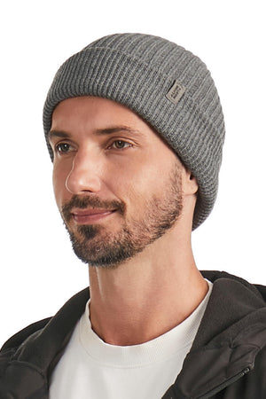 MUSKOKA | MADE IN CANADA UNISEX CUFF BEANIE, HEATHER GREY