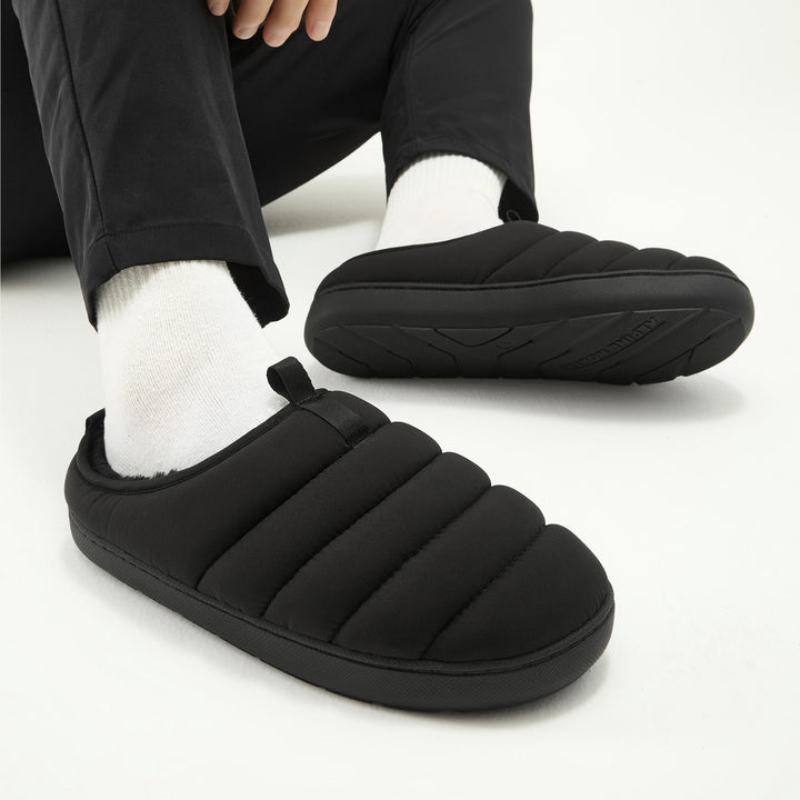 SEATON | INSULATED PUFFER SLIPPERS, BLACK