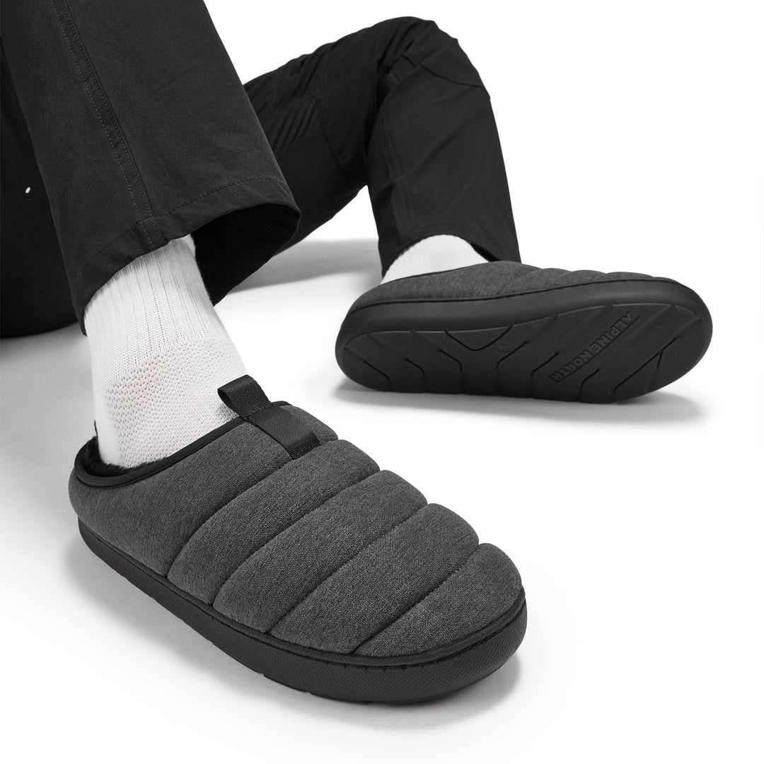 SEATON | INSULATED PUFFER SLIPPERS, GREY