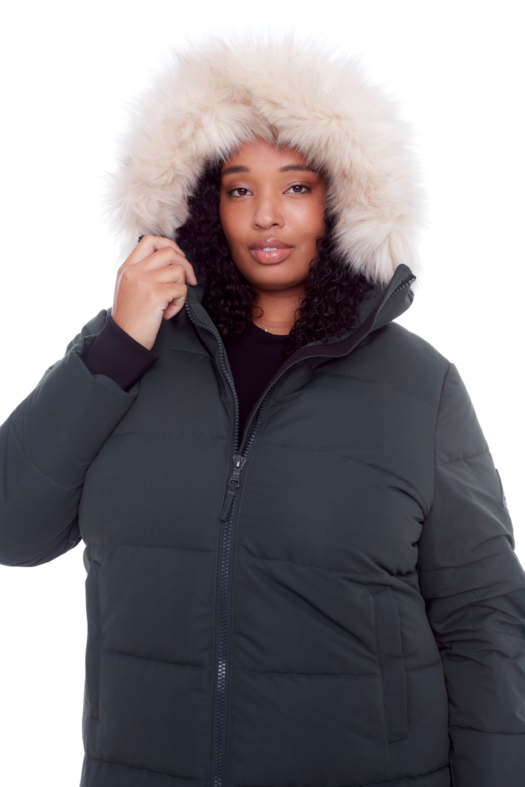 Plus size clearance green anorak jacket