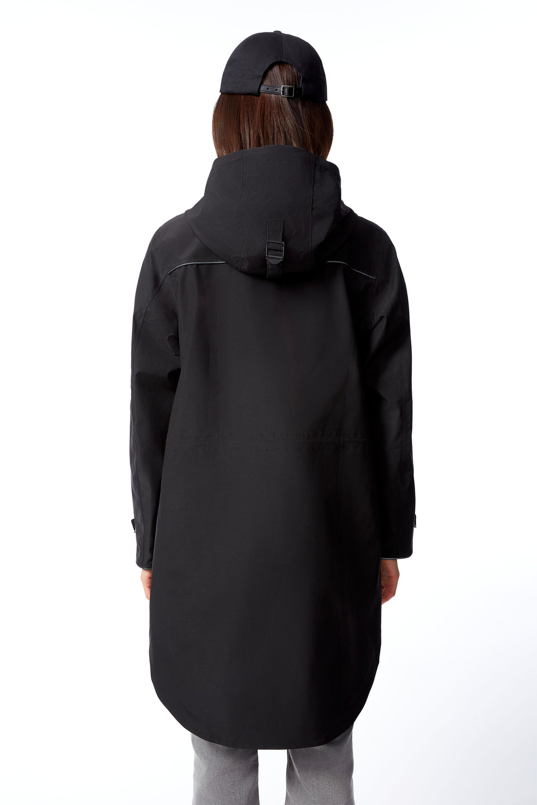 KUSAWA | WOMEN'S DRAWSTRING RAINCOAT, BLACK