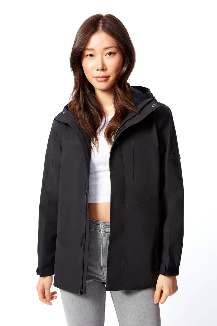 TAHSIS | WOMEN'S WATERPROOF RAIN JACKET, BLACK