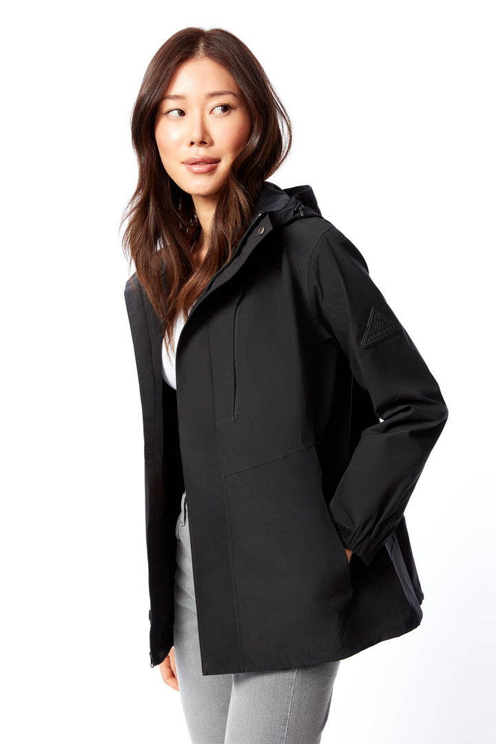 TAHSIS | WOMEN'S WATERPROOF RAIN JACKET, BLACK