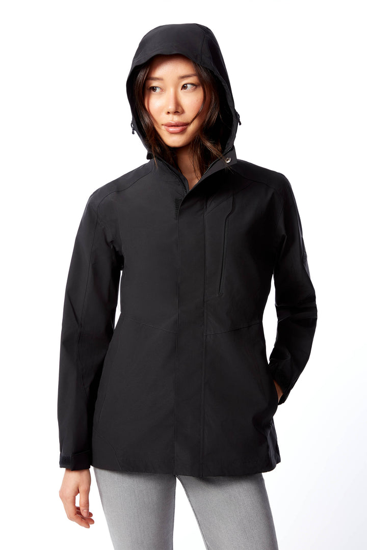 TAHSIS | WOMEN'S WATERPROOF RAIN JACKET, BLACK
