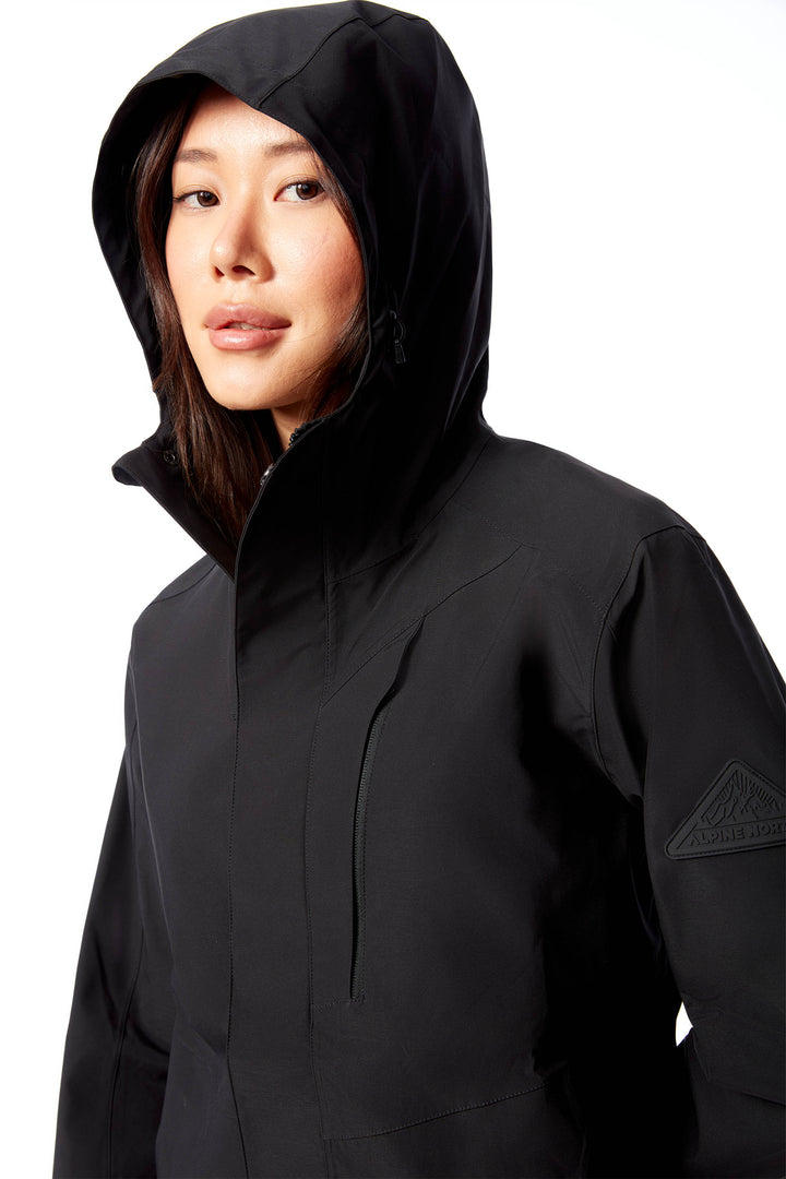 TAHSIS | WOMEN'S WATERPROOF RAIN JACKET, BLACK