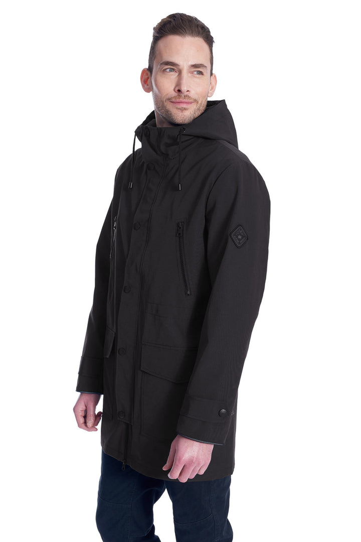 BANKS | MEN'S DRAWSTRING RAINCOAT, BLACK
