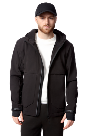 TOFINO | MEN'S FLEECE LINED WATER-REPELLENT SOFTSHELL JACKET, BLACK