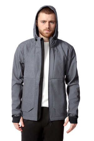 TOFINO | MEN'S FLEECE LINED WATER-REPELLENT SOFTSHELL JACKET, DARK GREY