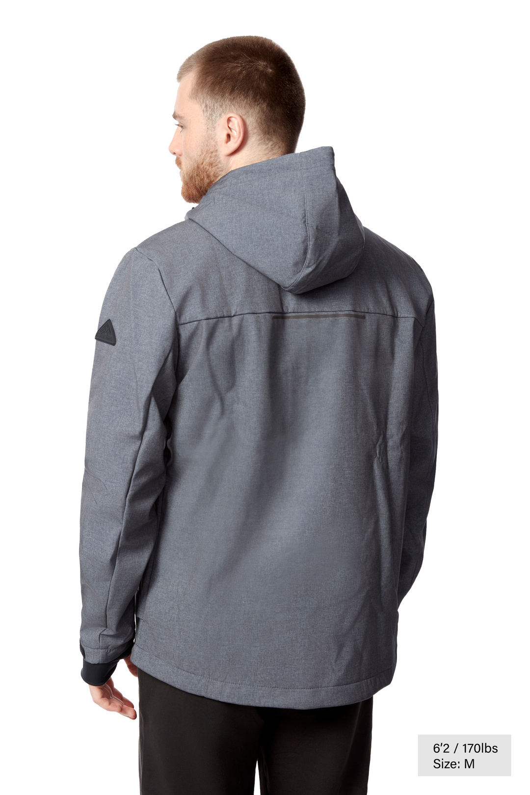 TOFINO | MEN'S FLEECE LINED SOFTSHELL WINDBREAKER, DARK GREY