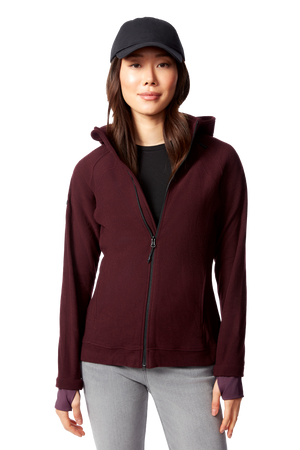 CASSIDY | WOMEN'S FLEECE FULL ZIP SWEATER, GRAPE HEATHER