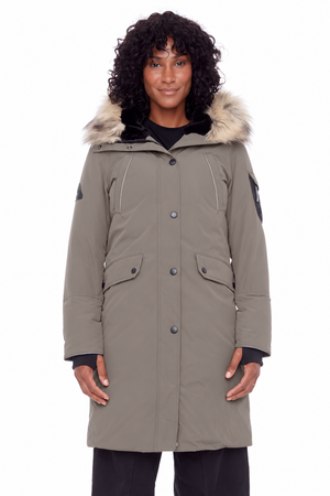 LAURENTIAN | WOMEN'S VEGAN DOWN (RECYCLED) LONG PARKA, TAUPE