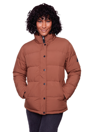 FORILLON | WOMEN'S VEGAN DOWN (RECYCLED) SHORT PUFFER JACKET, MAPLE