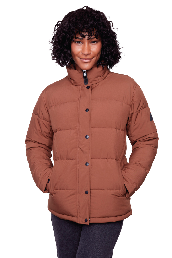 FORILLON | WOMEN'S VEGAN DOWN (RECYCLED) SHORT PUFFER JACKET, MAPLE