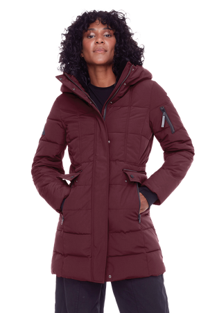 KOOTNEY | WOMEN'S VEGAN DOWN (RECYCLED) MID-LENGTH PARKA, GRAPE