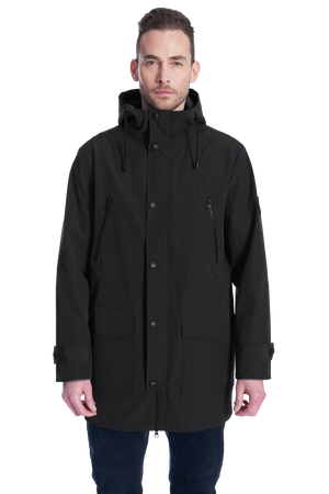 BANKS | MEN'S DRAWSTRING RAINCOAT, BLACK