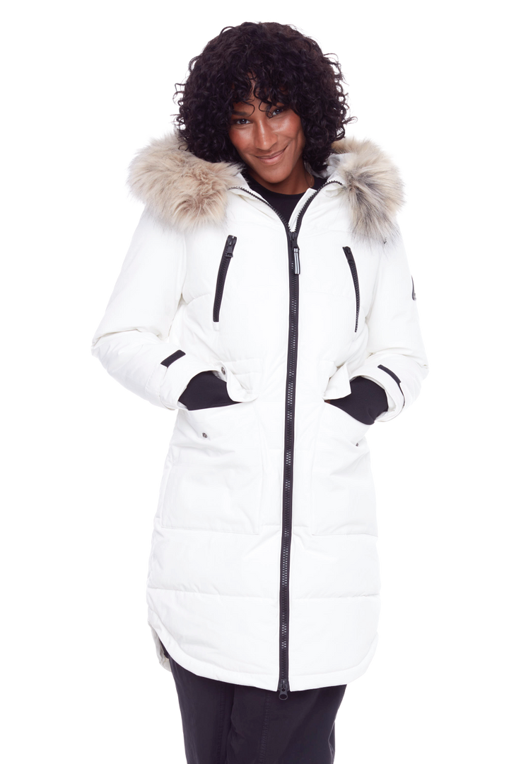 UKON | WOMEN'S VEGAN DOWN (RECYCLED) DRAWSTRING PARKA, CREAM