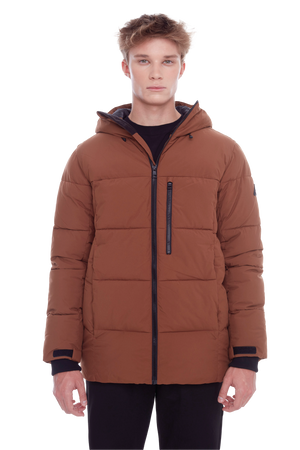 BANFF | MEN'S VEGAN DOWN (RECYCLED) MID-WEIGHT QUILTED PUFFER JACKET, MAPLE