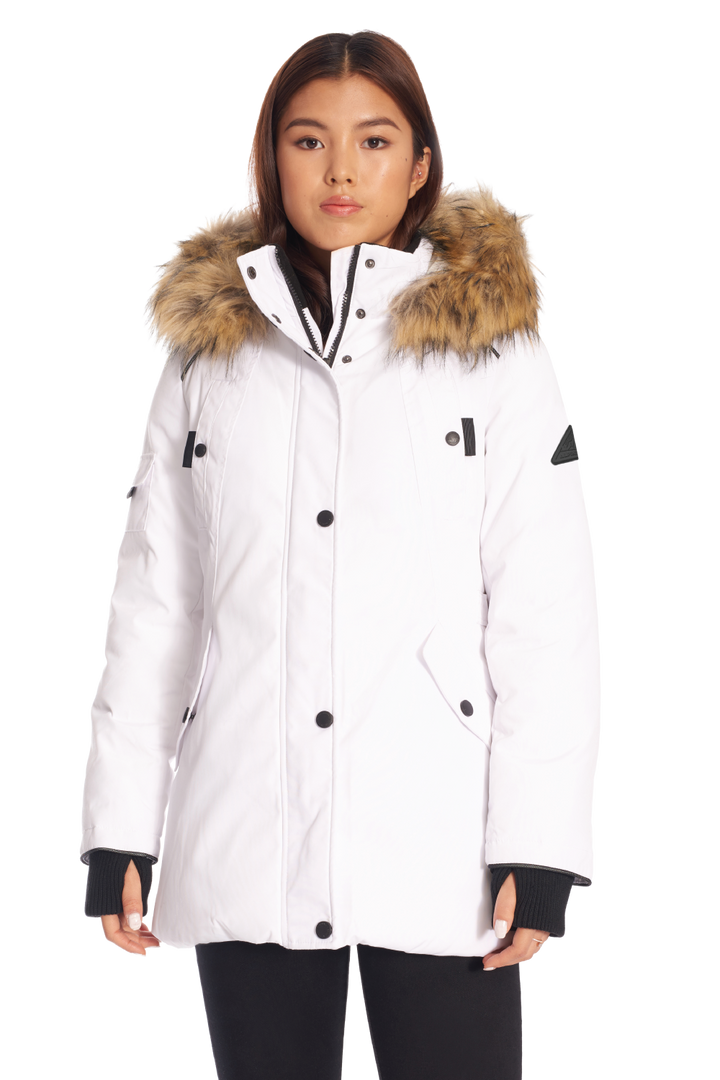 GLACIER | WOMEN'S VEGAN DOWN (RECYCLED) PARKA, WHITE