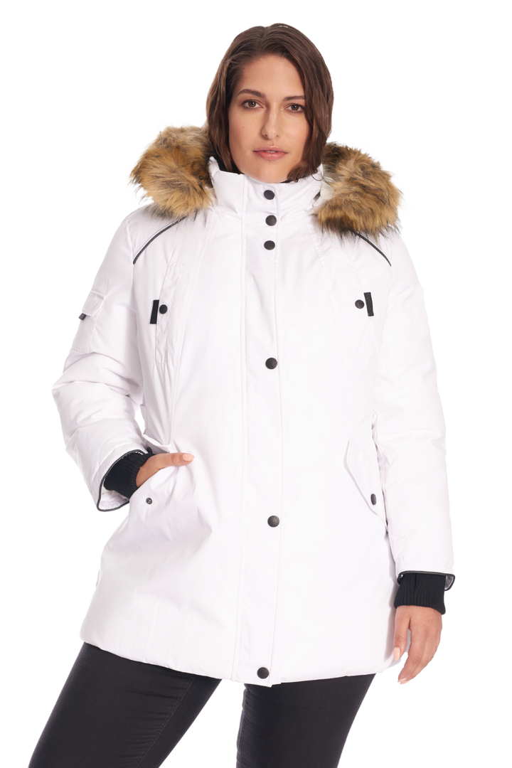 GLACIER PLUS | WOMEN'S VEGAN DOWN (RECYCLED) PARKA, WHITE (PLUS SIZE)