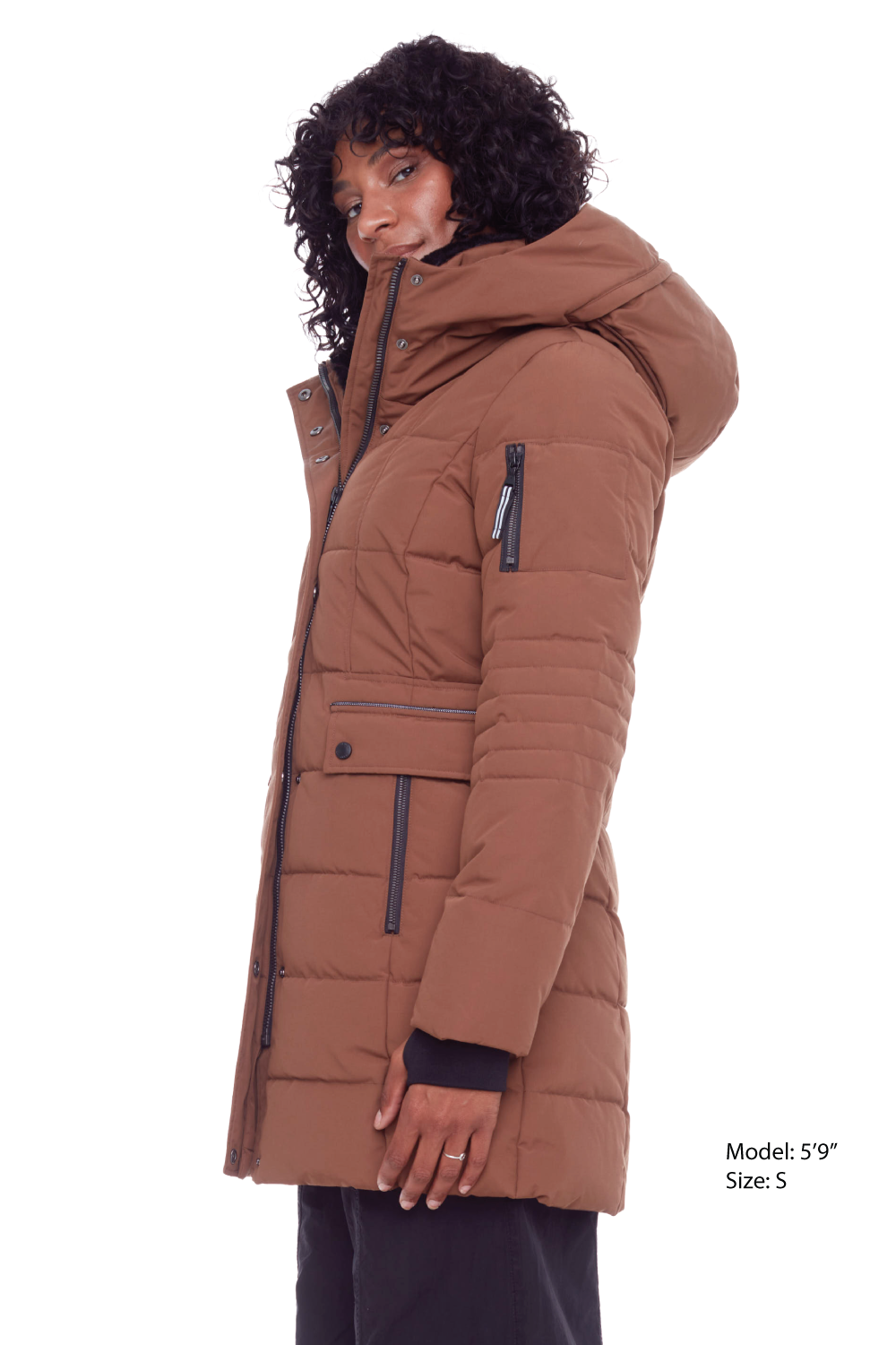 KOOTNEY | WOMEN'S VEGAN DOWN (RECYCLED) MID-LENGTH PARKA, MAPLE