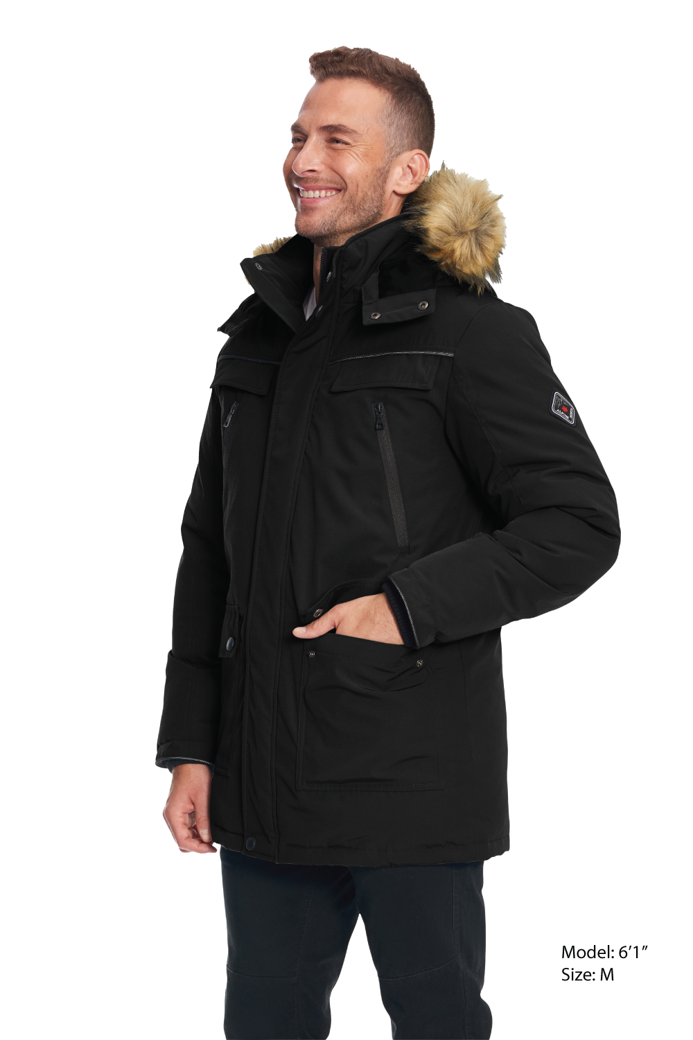 FRASER | MEN'S VEGAN DOWN (RECYCLED) PARKA, BLACK