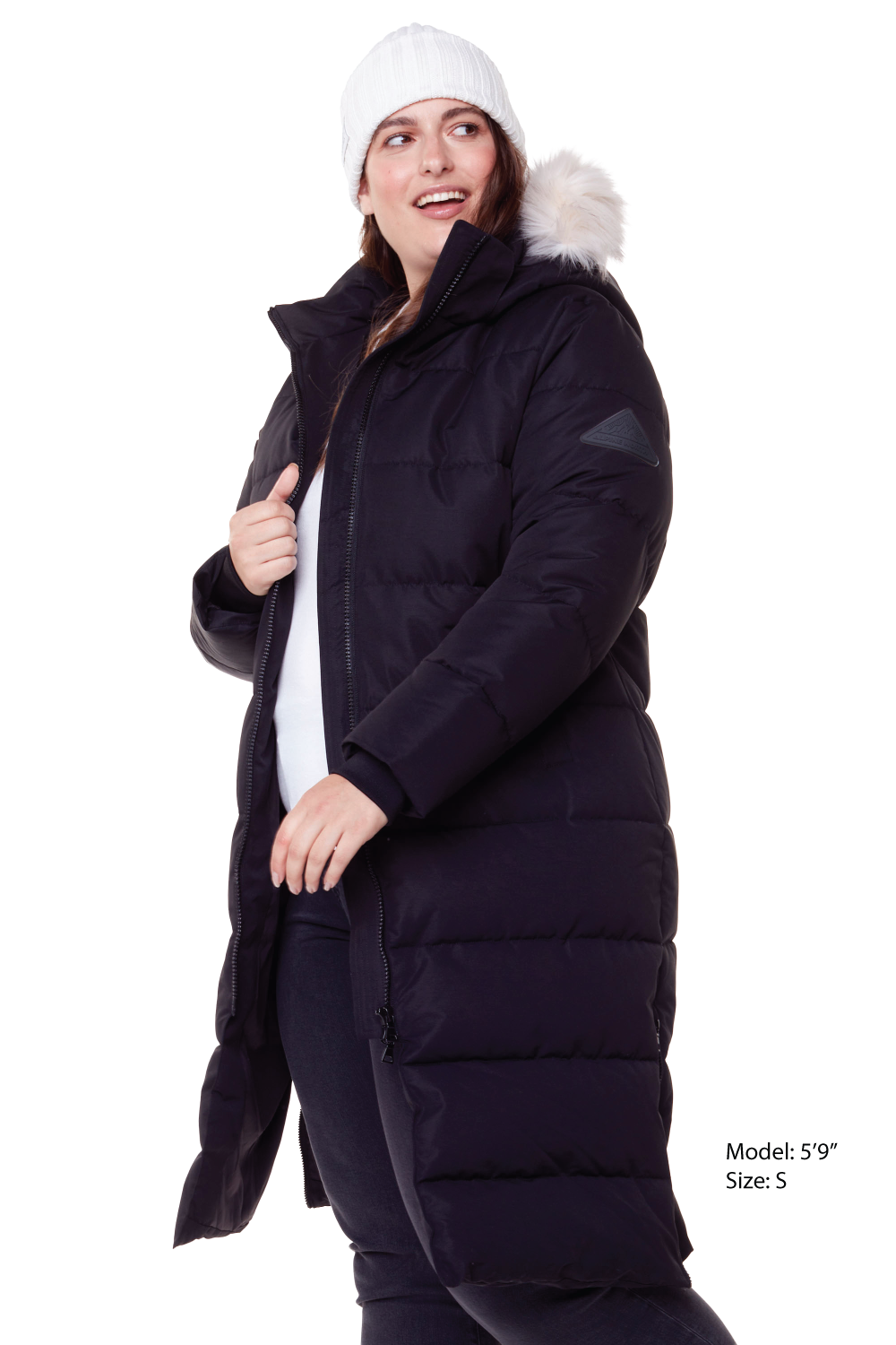 KLUANE PLUS | WOMEN'S VEGAN DOWN (RECYCLED) ULTRA LONG LENGTH PARKA, BLACK (PLUS SIZE)