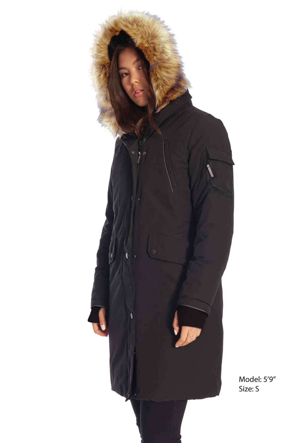 LAURENTIAN | WOMEN'S VEGAN DOWN (RECYCLED) LONG PARKA, BLACK