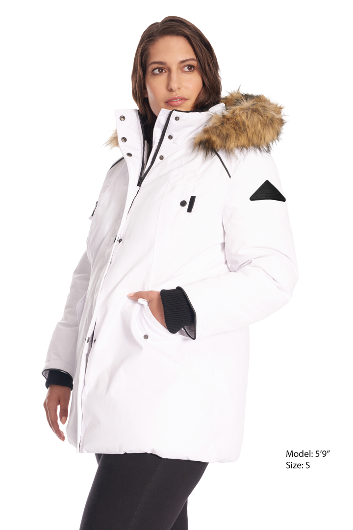 GLACIER PLUS | WOMEN'S VEGAN DOWN (RECYCLED) PARKA, WHITE (PLUS SIZE)