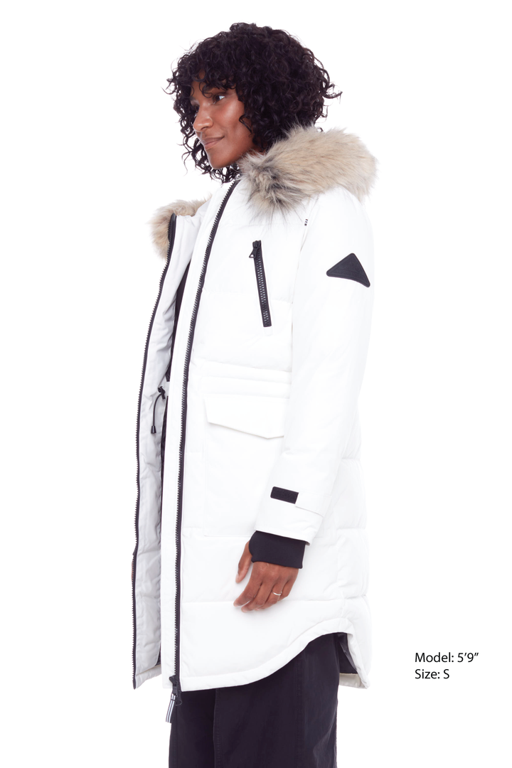 UKON | WOMEN'S VEGAN DOWN (RECYCLED) DRAWSTRING PARKA, CREAM