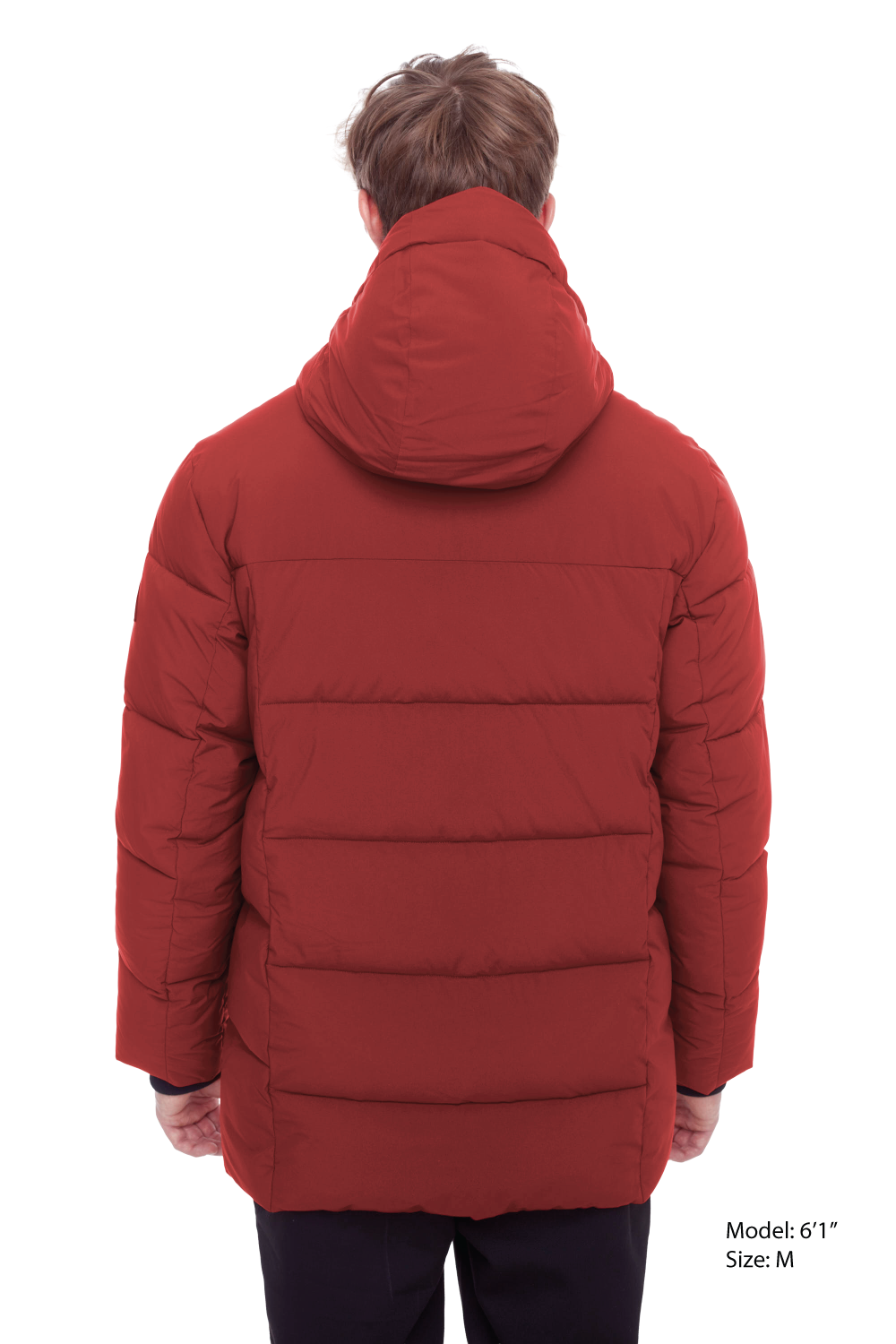BANFF | MEN'S VEGAN DOWN (RECYCLED) MID-WEIGHT QUILTED PUFFER JACKET, DEEP RED