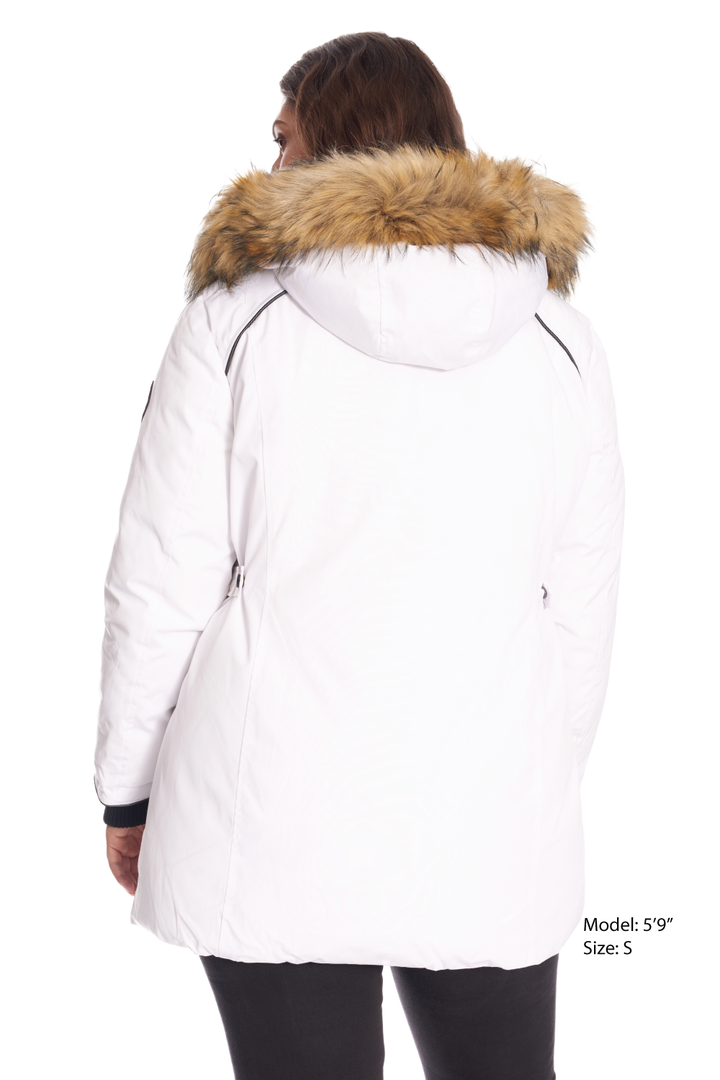 GLACIER PLUS | WOMEN'S VEGAN DOWN (RECYCLED) PARKA, WHITE (PLUS SIZE)