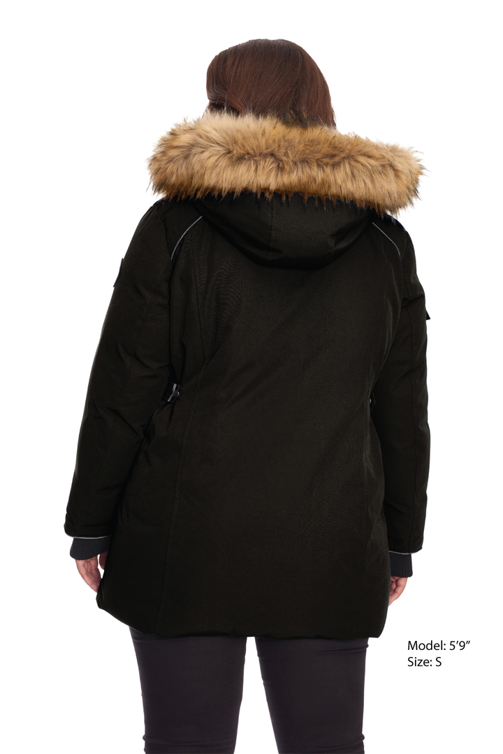 GLACIER PLUS | WOMEN'S VEGAN DOWN (RECYCLED) PARKA, BLACK (PLUS SIZE)