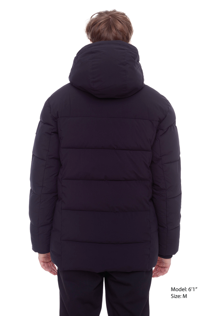 BANFF | MEN'S VEGAN DOWN (RECYCLED) MID-WEIGHT QUILTED PUFFER JACKET, BLACK