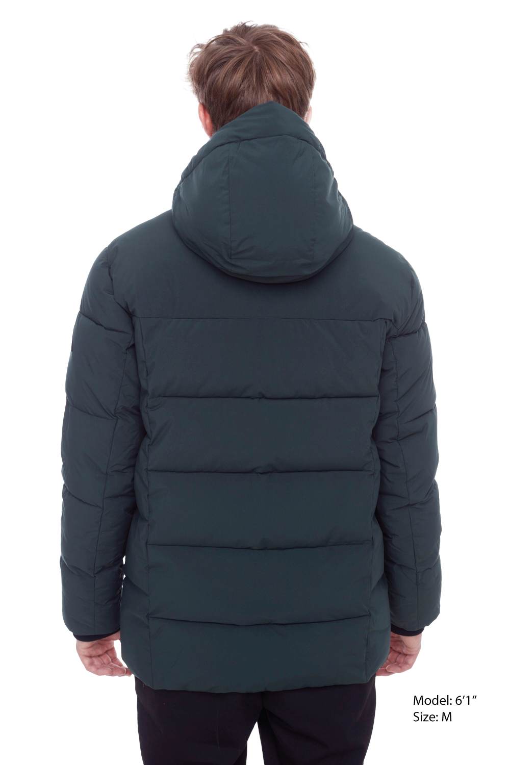 BANFF | MEN'S VEGAN DOWN (RECYCLED) MID-WEIGHT QUILTED PUFFER JACKET, DEEP GREEN