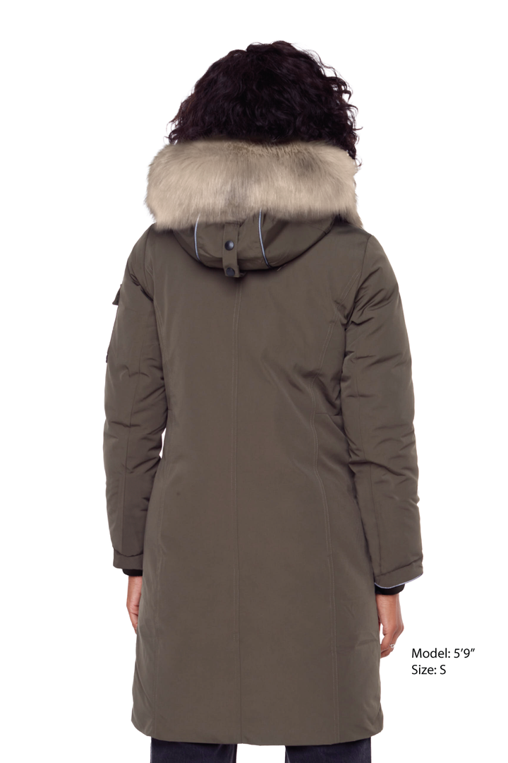 LAURENTIAN | WOMEN'S VEGAN DOWN (RECYCLED) LONG PARKA, OLIVE