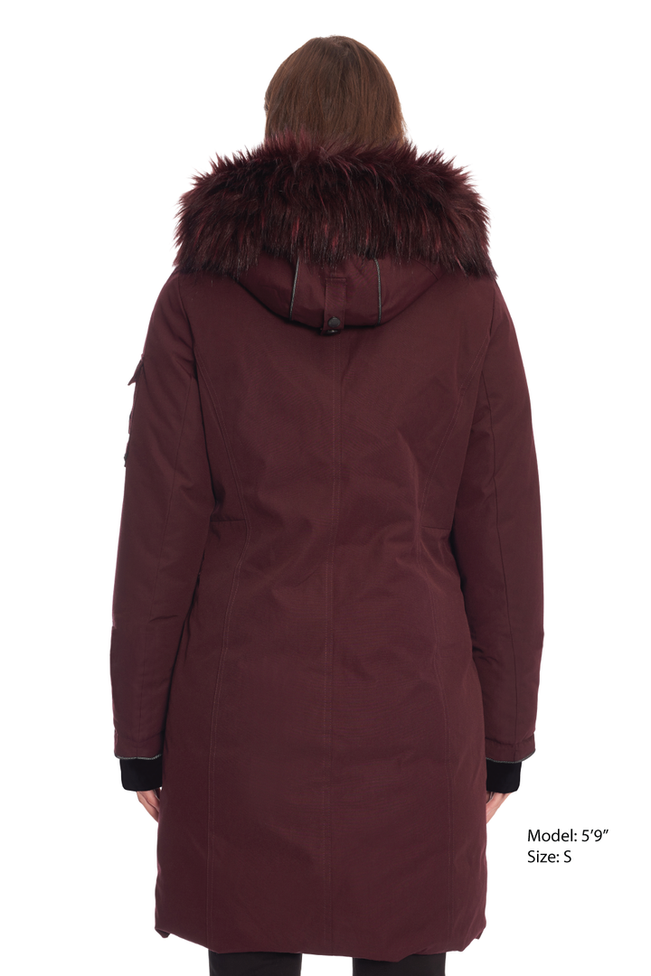 LAURENTIAN | WOMEN'S VEGAN DOWN (RECYCLED) LONG PARKA, GRAPE