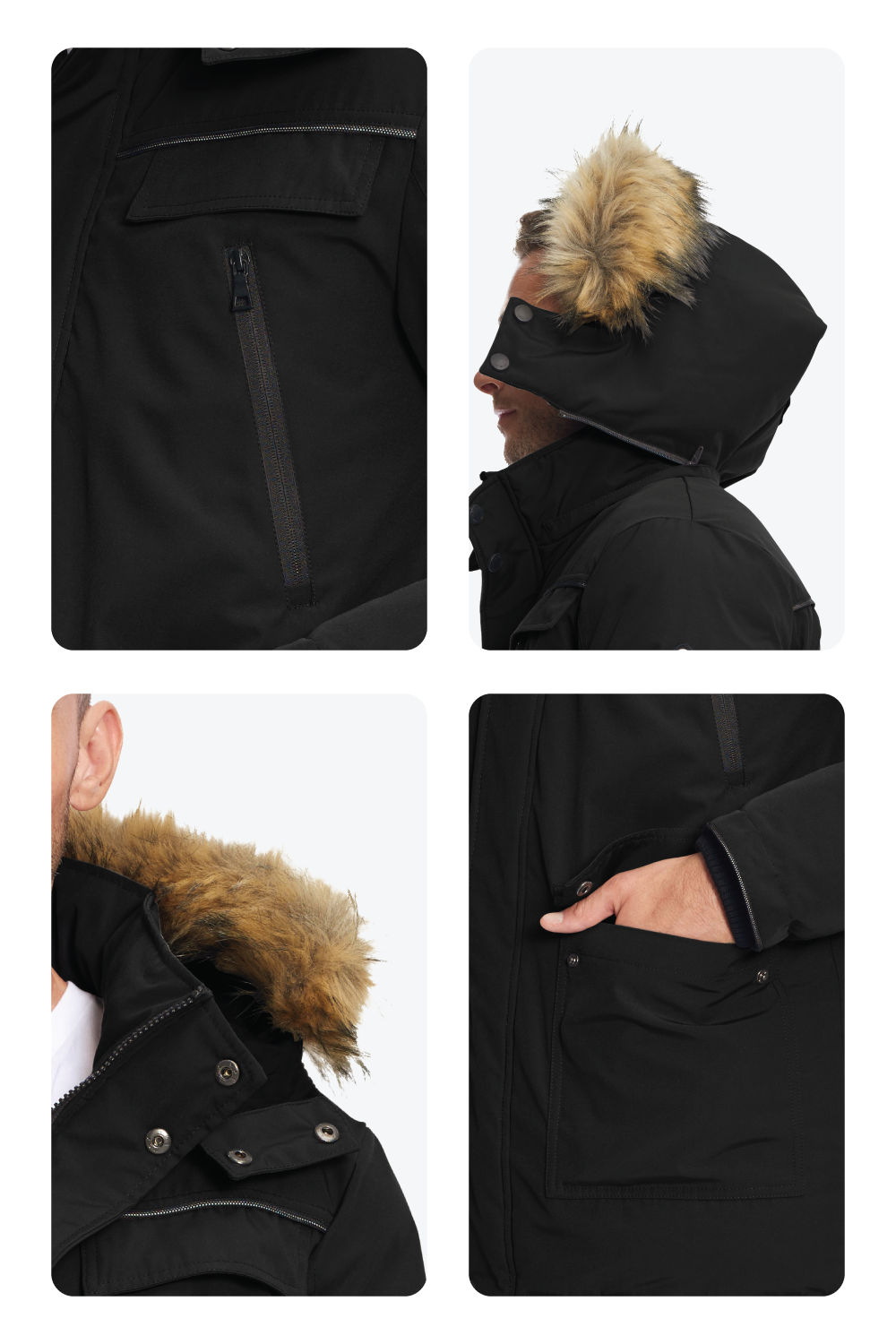 FRASER | MEN'S VEGAN DOWN (RECYCLED) PARKA, BLACK