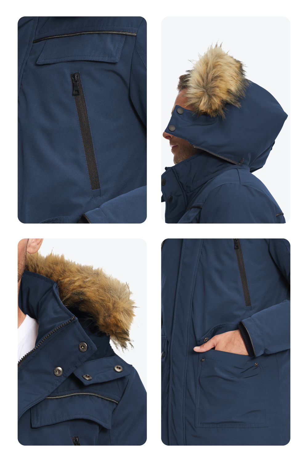 FRASER | MEN'S VEGAN DOWN (RECYCLED) PARKA, NAVY