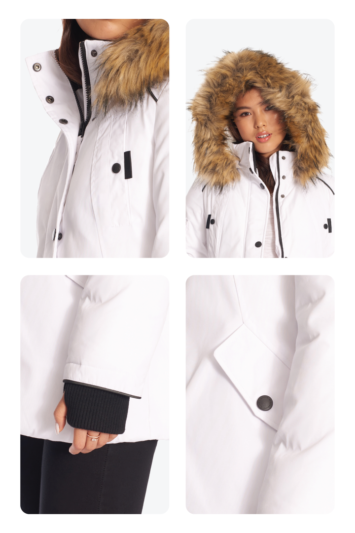 GLACIER | WOMEN'S VEGAN DOWN (RECYCLED) PARKA, WHITE