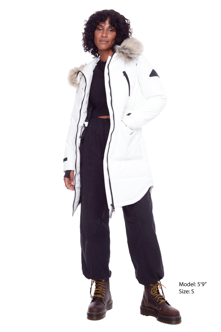 UKON | WOMEN'S VEGAN DOWN (RECYCLED) DRAWSTRING PARKA, CREAM