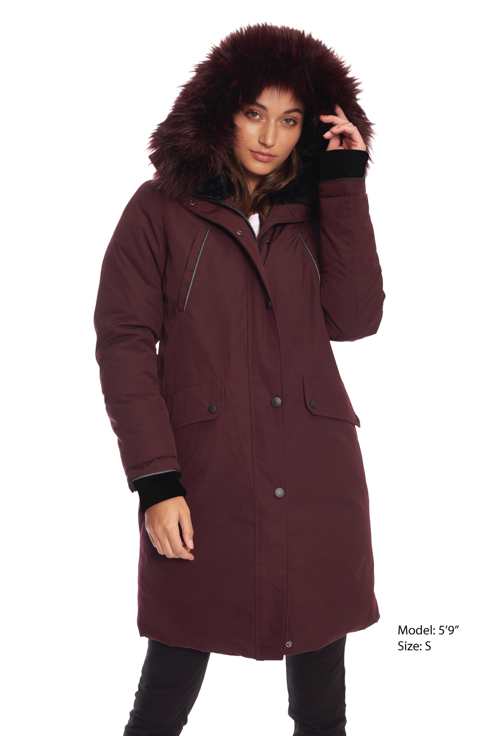 LAURENTIAN | WOMEN'S VEGAN DOWN (RECYCLED) LONG PARKA, GRAPE