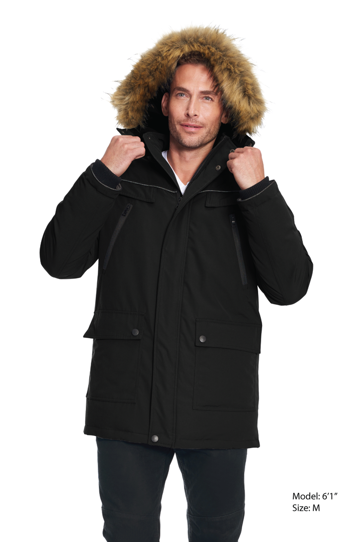 FRASER | MEN'S VEGAN DOWN (RECYCLED) PARKA, BLACK