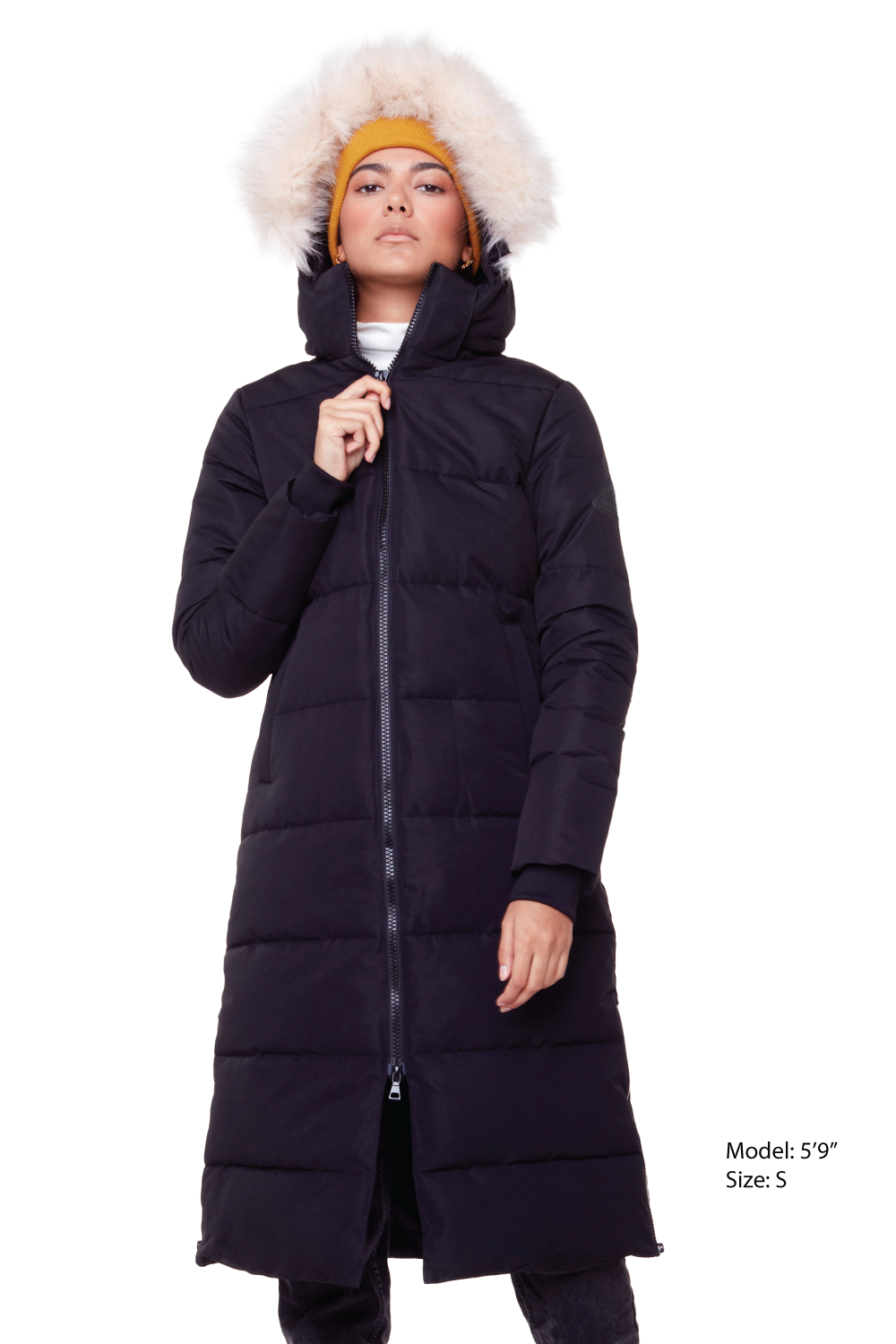 KLUANE | WOMEN'S VEGAN DOWN (RECYCLED) ULTRA LONG LENGTH PARKA, BLACK