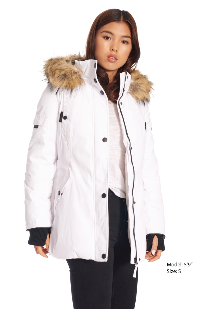 GLACIER | WOMEN'S VEGAN DOWN (RECYCLED) PARKA, WHITE