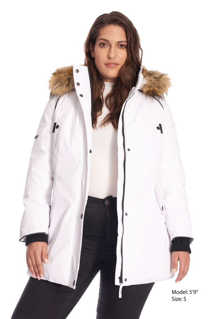 GLACIER PLUS | WOMEN'S VEGAN DOWN (RECYCLED) PARKA, WHITE (PLUS SIZE)