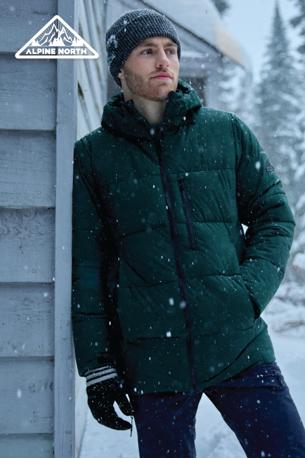 BANFF | MEN'S VEGAN DOWN (RECYCLED) MID-WEIGHT QUILTED PUFFER JACKET, MAPLE